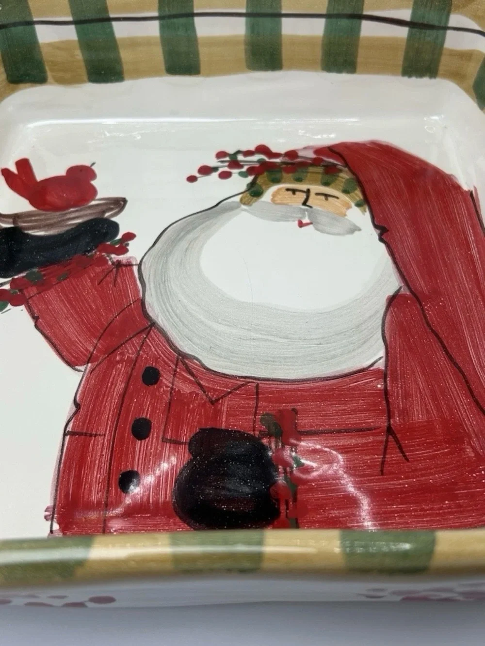 Viertri Old St. Nick Baking Dish 9” Made in Italy Christmas Santa